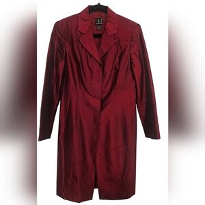 Red Silk Dupioni Holiday Coat by INC for Macys. Size 8
